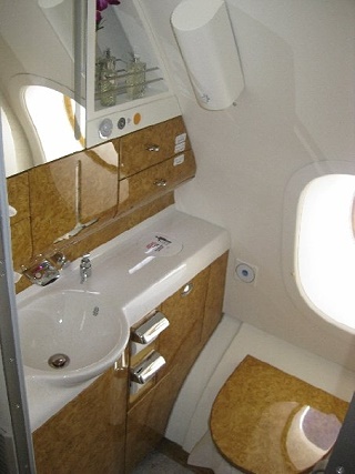 Emirates A 380 - Business Class Lavatory Emirates A 380 - Business Class Lavatory